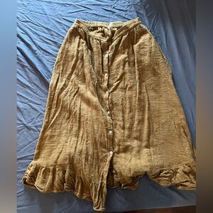 Brown Button-Up Skirt Rylee and Cru